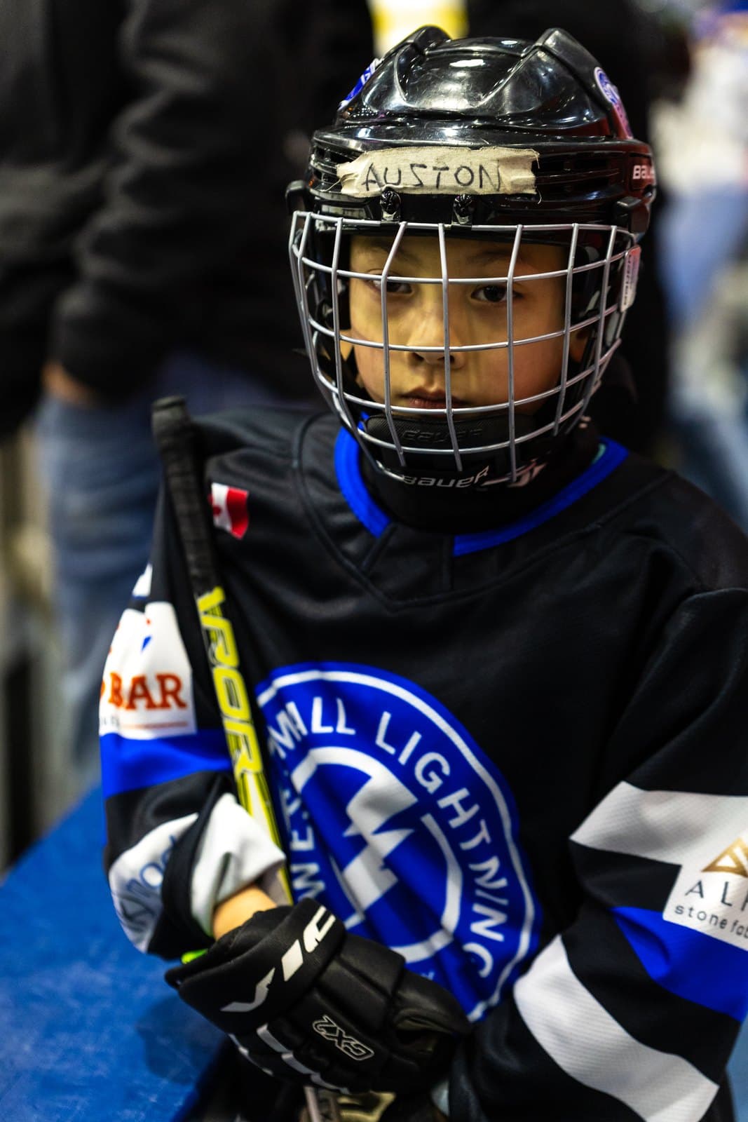 Tight portrait of a player waiting to go over the boards